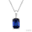 Emerald Shape Gemstone Solitaire Pendant