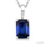 Emerald Shape Gemstone Solitaire Pendant