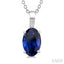 Oval Shape Gemstone Solitaire Pendant