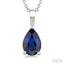Pear Shape Gemstone Solitaire Pendant