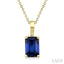 Emerald Shape Gemstone Solitaire Pendant