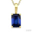 Emerald Shape Gemstone Solitaire Pendant