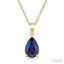 Pear Shape Gemstone Solitaire Pendant