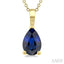 Pear Shape Gemstone Solitaire Pendant