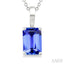 Emerald Shape Gemstone Solitaire Pendant