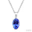 Oval Shape Gemstone Solitaire Pendant