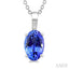 Oval Shape Gemstone Solitaire Pendant