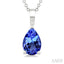 Pear Shape Gemstone Solitaire Pendant