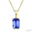 Emerald Shape Gemstone Solitaire Pendant