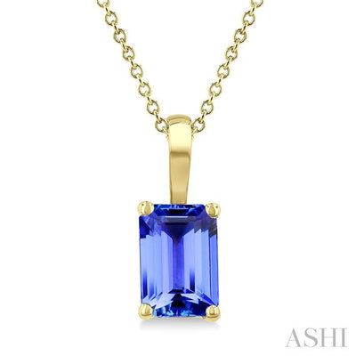 Emerald Shape Gemstone Solitaire Pendant