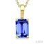 Emerald Shape Gemstone Solitaire Pendant