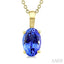 Oval Shape Gemstone Solitaire Pendant