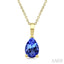 Pear Shape Gemstone Solitaire Pendant