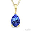 Pear Shape Gemstone Solitaire Pendant