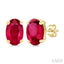 Oval Shape Gemstone Stud Earrings