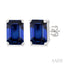 Emerald Shape Gemstone Stud Earrings