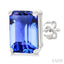 Emerald Shape Gemstone Stud Earrings
