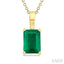 Emerald Shape Gemstone Solitaire Pendant