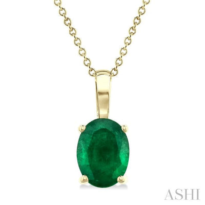 Oval Shape Gemstone Solitaire Pendant