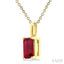 Emerald Shape Gemstone Solitaire Pendant
