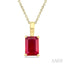 Emerald Shape Gemstone Solitaire Pendant
