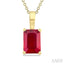 Emerald Shape Gemstone Solitaire Pendant
