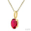 Oval Shape Gemstone Solitaire Pendant