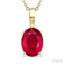 Oval Shape Gemstone Solitaire Pendant
