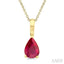 Pear Shape Gemstone Solitaire Pendant