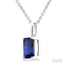 Emerald Shape Gemstone Solitaire Pendant