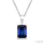 Emerald Shape Gemstone Solitaire Pendant