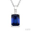 Emerald Shape Gemstone Solitaire Pendant