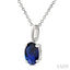 Oval Shape Gemstone Solitaire Pendant