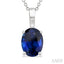 Oval Shape Gemstone Solitaire Pendant