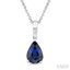 Pear Shape Gemstone Solitaire Pendant