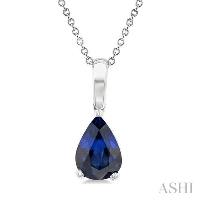 Pear Shape Gemstone Solitaire Pendant