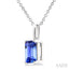 Emerald Shape Gemstone Solitaire Pendant