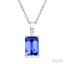 Emerald Shape Gemstone Solitaire Pendant