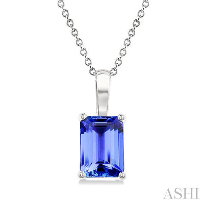 Emerald Shape Gemstone Solitaire Pendant