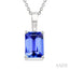 Emerald Shape Gemstone Solitaire Pendant
