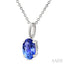 Oval Shape Gemstone Solitaire Pendant