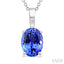 Oval Shape Gemstone Solitaire Pendant