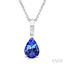 Pear Shape Gemstone Solitaire Pendant