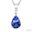 Pear Shape Gemstone Solitaire Pendant