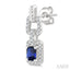 Emerald Shape Gemstone & Diamond Link Earrings