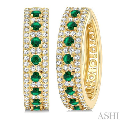 Gemstone & Diamond Hoop Earrings