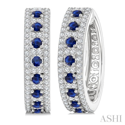 Gemstone & Diamond Hoop Earrings