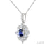 Emerald Shape Art Deco Gemstone & Diamond Fashion Pendant