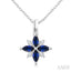 Blossom Marquise Shape Gemstone & Diamond Pendant