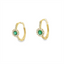 Emerald & Diamonds Huggie Hoop Earrings